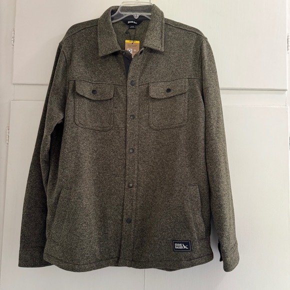 Eddie Bauer Other - Eddie Bauer Sweater Fleece Shirt Jacket Mens Medium Button Front Olive Green